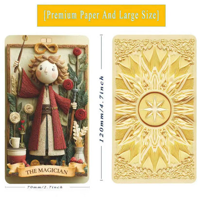 UniqueUnique Tarot Deck, 78 Clay Tarot Cards for Beginners and Experienced Readers, with Guidebook, Tools for Reflection
