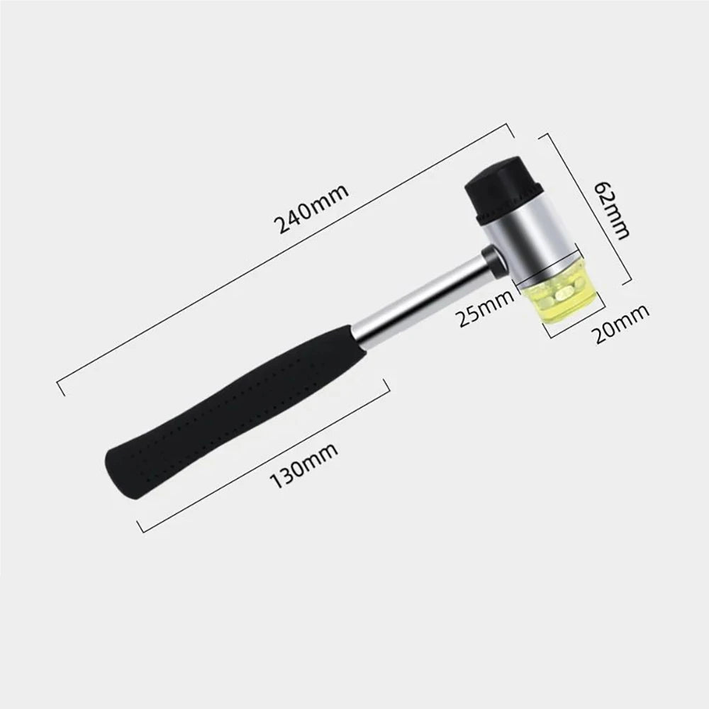 Soft Plastic Double-Sided Rubber Mallet for Jewelry Leather Craft Woodwork & Flooring Installation - Durable Hammer