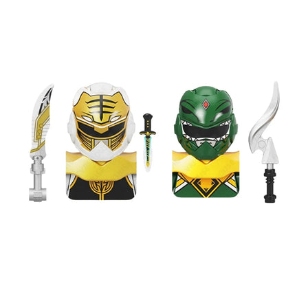 Powered Movie Rangers Mini Building Blocks Red Yellow Green Soliders Warrior Mighty Morphin Action Figures Toys Kids Gifts