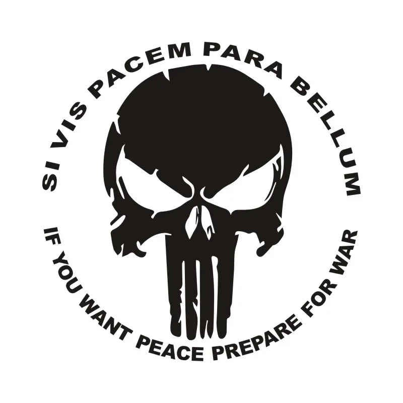 New Design Skull Car Sticker Punisher Decor Motorcycle Decal Vinyl Decorative Accessories Waterproof PVC, 16cm