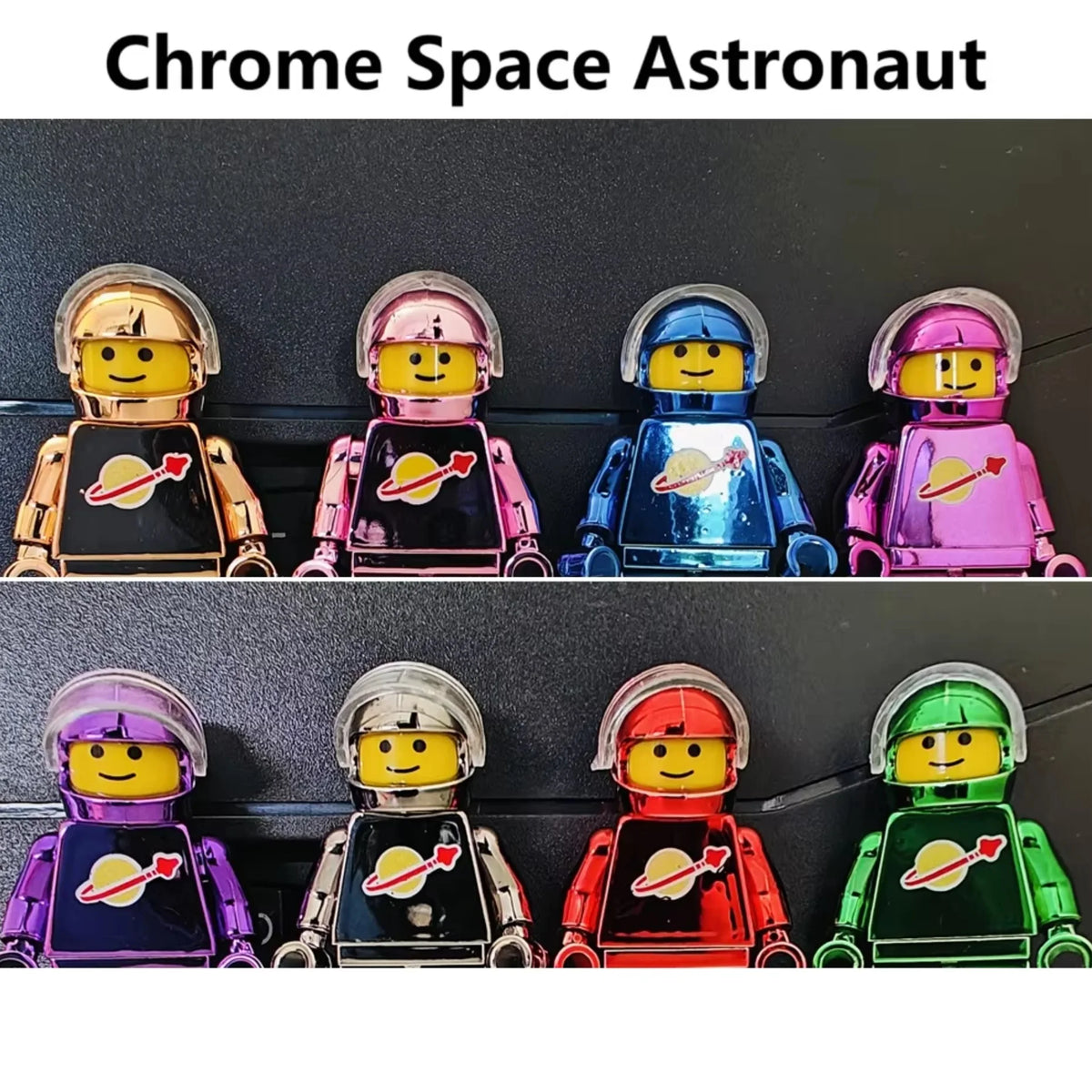 Electroplate Plating Chrome Mr Gold Building Blocks Golden Mini Action Figure Toys