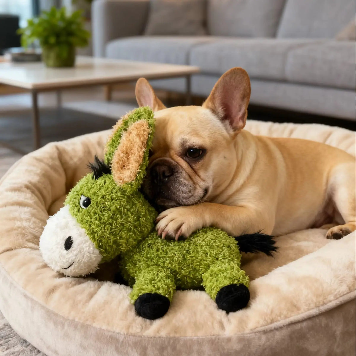 Chew-Resistant Interactive Dog Toy, Companion Plush Donkey Toy for Small, Medium & Large Dogs, Soft & Comfortable Large Plush
