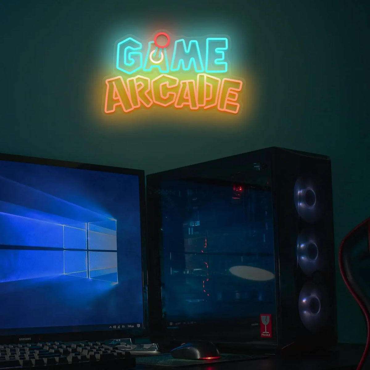 Arcade Gamer Decor Game Arcade Neon Sign USB Powered LED Neon Light for Teen Boy Room Bedroom Wall Decor Decor Man Cave