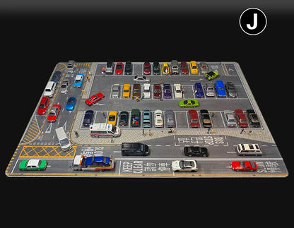 80CM 1:64 Scale Model Car Scene Mat Large Parking Lot Mat for Diecast Vehicle Scene Display Toy Mouse Pad Scene Show Toy