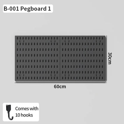No Drill Pegboard Wall Rack Gaming Room Storage for Controllers Headphones Figures Keyboard Hooks Shelf