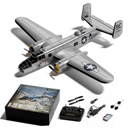 Volantex B25 Mitchell Bomber RC Fighter 2.4G 3CH Double Motor RC Plane One Key Aerobatic Aircraft XPILOT Stabilization