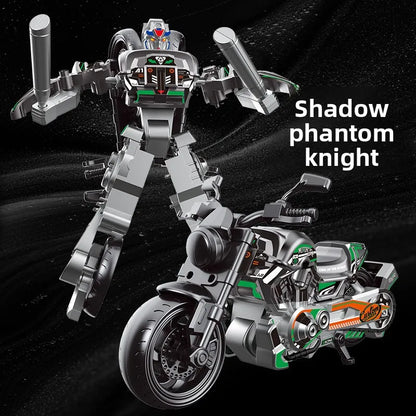 Deformed Motorcycle Robot Model Toy Educational DIY Bimorph Transformation Robot Gift
