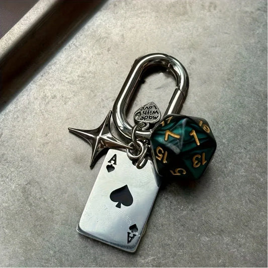 Unique Multi-Sided Dice Keychain, Perfect for Bags & Key Rings, Couple Chain Gift for Birthday Anniversary Christmas New Year