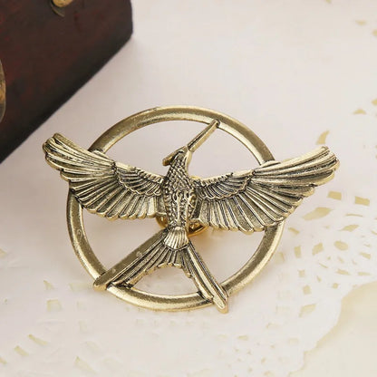 Jewelry mocking bird brooch badge
