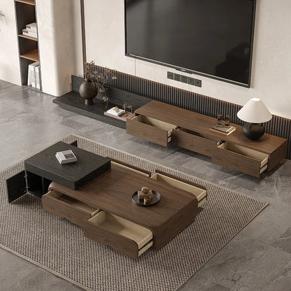 Italian Minimalist Coffee Tables Classic Retro Rustic Extendable Coffee Tables With Drawers Design Mesas De Café Room Furnitures