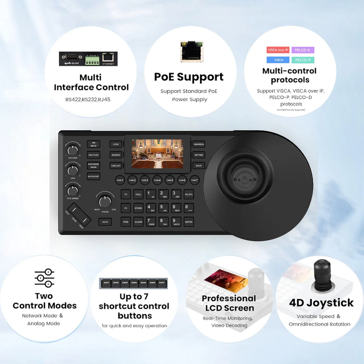 4k60fps NDI POE PTZ Camera 20X Zoom Live Streaming Camera and 1pc NDI PTZ Camera Controller for Video Conference 1-10pcs