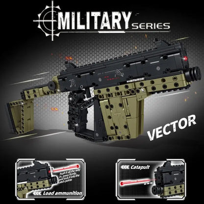 MOC VECTOR SMG Weapon Building Blocks Tactical Military Gun Model Bricks DIY Shootable Rifle Toys Kids Xmas Gifts Delta Force