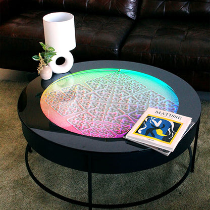 Automatic Sand Art Coffee Table, Magnetic Ball Quicksand Dynamic Art, Kinetic Meditation Sand Sculpture Round Table