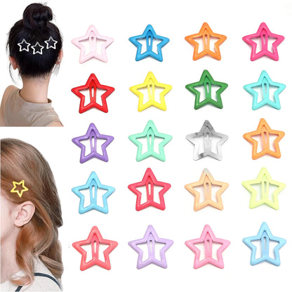 50pcs/lot Metal Colorful Kids BB Hair Clips Y2K Star Hair Clips For Broken Hair Clip Bangs Hair Clip Girls Y2K Style Hair Clips