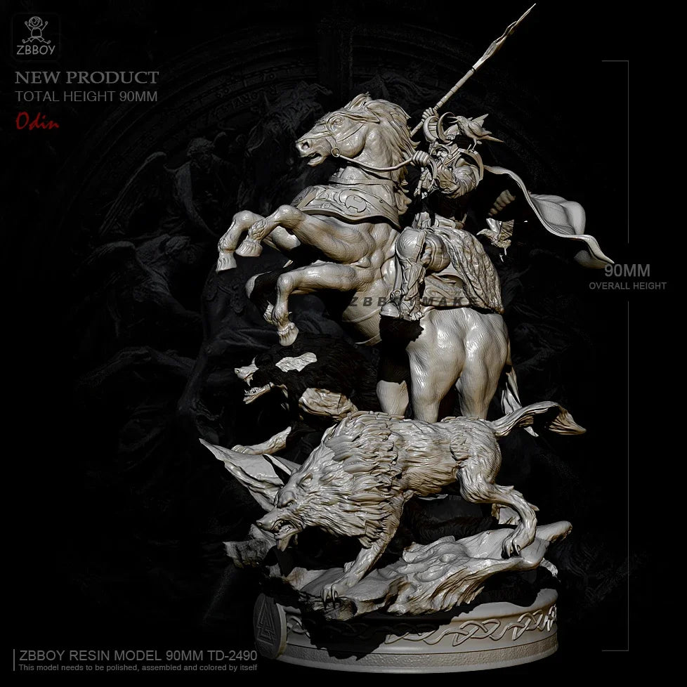 90MM Resin Model Kits Knight And Horse Self-assembled TD-2494