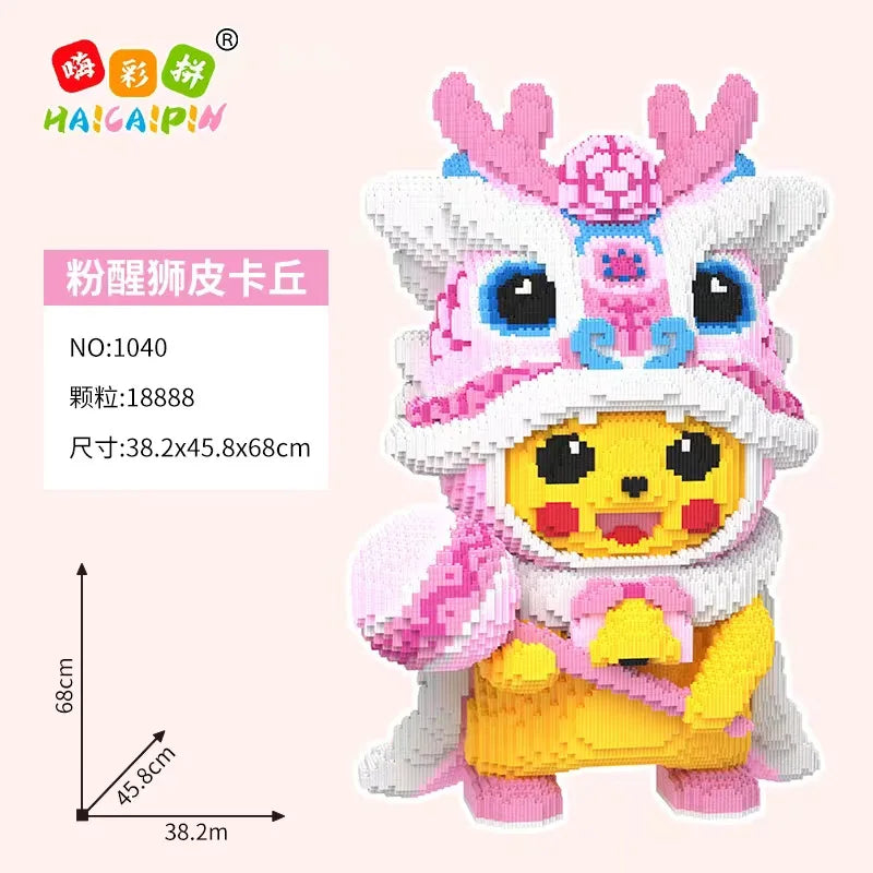Pokemon Gengar Building Block Bulbasaur Charmander 3D Model Assembly Connection Mini Brick Figure Toys for Home Decora