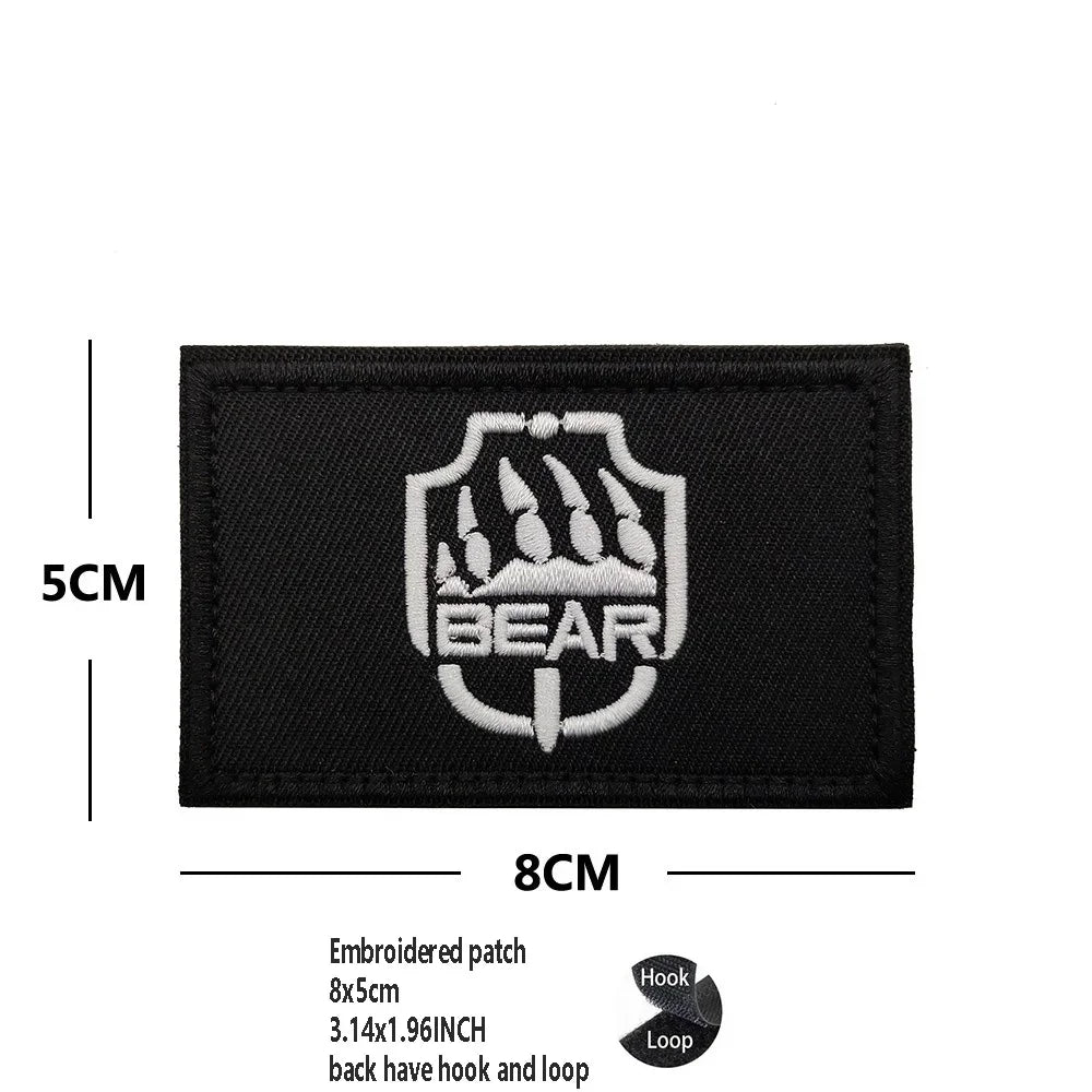 PVC Rubber Patch USEC Team Badge BEAR Magic Armband IR Reflective Tactical Morale Backpack Hook and Loop Patches for Clothing