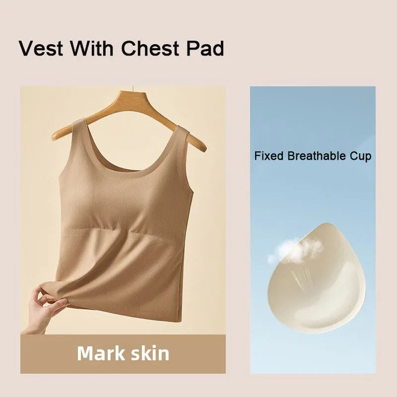 M-4XL For 40-115kg Summer Seamless Camisole Top For Women with Chest Pads Sleeveless Underwear Inner Wear Slimming Tank Tops