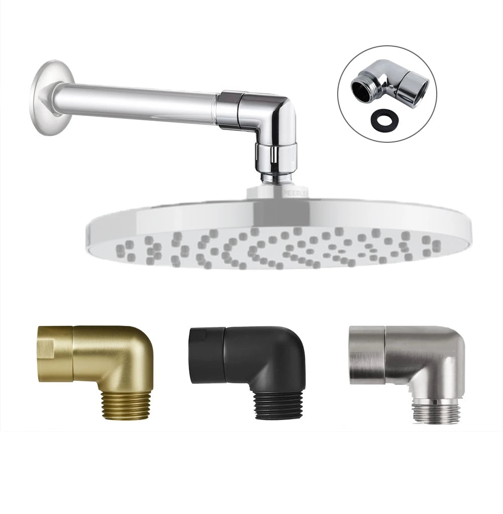 G1/2 Elbow Adapter Shower Head Female and Male Thread Rainfall Shower Handheld Shower Connector Angle 90° 135° Accessory