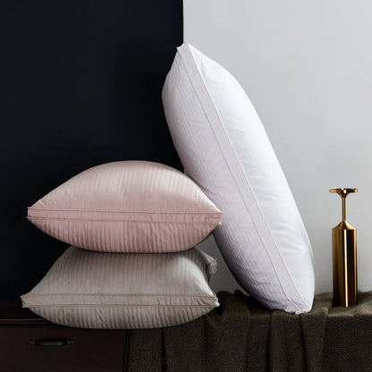 5 Star Hotel Quality Goose down Pillow with 3D Neck Support Slow Rebound 100% Cotton Fabric for Comfortable Sleep