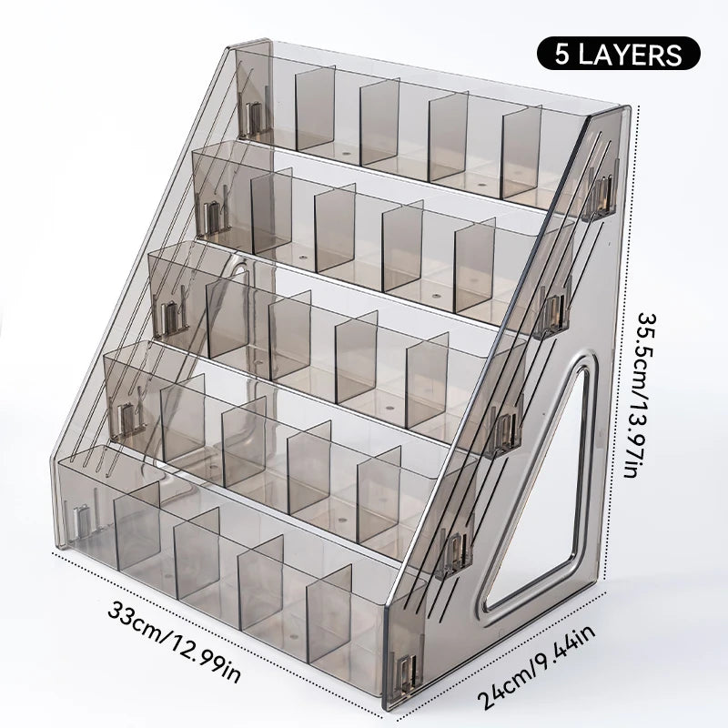 Clear Acrylic Nail Polish Display Stand Multi-layer Plastic Storage Rack UV Gel Shelf Quick Install Cosmetic Manicure Storage