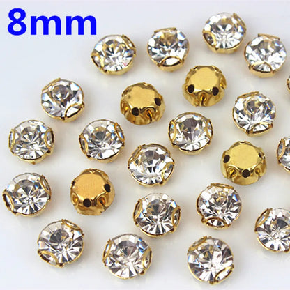 30pcs/Bag High Quality Mixed Gold Bottom Crystal Clear Glass Sew On Claw Rhinestones,DIY Wedding Dress Decoration Accessories