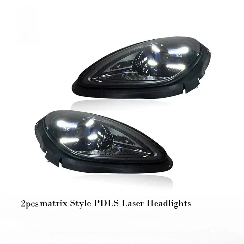 For Porsche Macan 95B 2014-2023 Headlamp Assembly Upgrade to 2023 Matrix Style PDLS Laser LED Headlights Plug & Play Light Kit