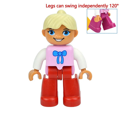 Figures Dolls Big Size Building Blocks Family Action Workers Doctor Police Farmer Compatible Large Bricks Duploes Kid Toys