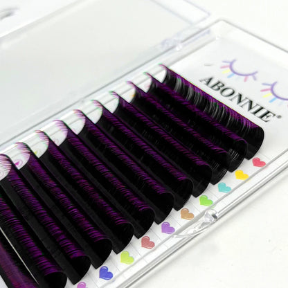 ABONNIE Mix Color Eyelashes Make up Black Gradient Red Blue Purple Eyelashes Extensions Individual Faux Mink Ombre Color Lashes