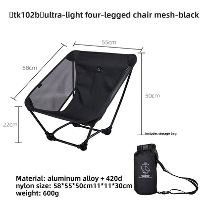 TILLAK 650g Ultralight Ground Chair 7075 Aluminum Alloy 1000D Cordura Fabric Foldable Camping Chair for Outdoor Hiking Fishing