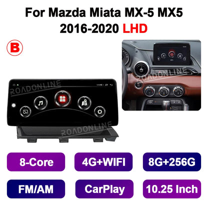 10.25 Multifunction 4-Way Motion Joystick For Mazda Miata MX-5 MX5 ND 2016-2020 Car Multimedia Player GPS Stereo Radio Head Unit