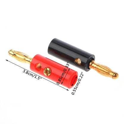 10 Pcs 4mm Gold Plated O Speaker Wire Cable Screw Banana Plug Connector Adap