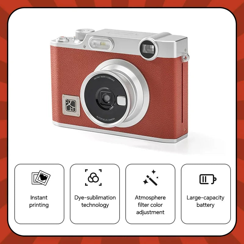 HPRT Z3 Hybrid Instant Camera Bluetooth Photo Printer 2.8" LCD Dye-Sublimation Retro Aesthetic Journaling Gift for Girls