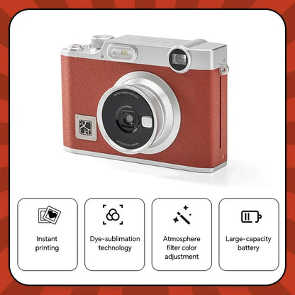 HPRT Z3 Hybrid Instant Camera Bluetooth Photo Printer 2.8" LCD Dye-Sublimation Retro Aesthetic Journaling Gift for Girls