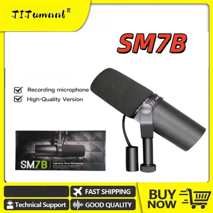SM7B Style Dynamic Microphone XLR Broadcast Mic for Podcast Streaming Voice Over Studio Recording Home Studio Live Performance