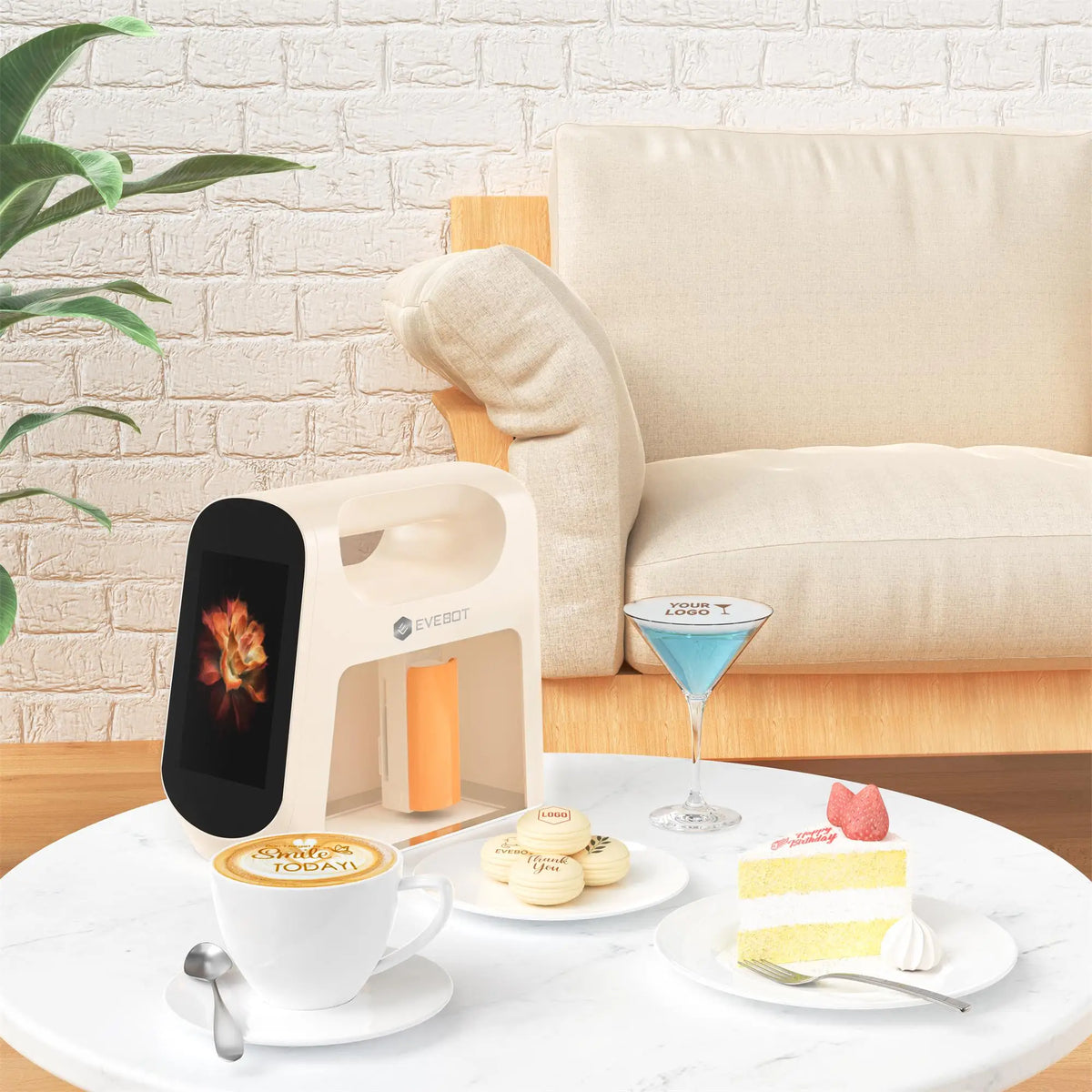 EVEBOT Smart Handheld Food Printer 5cm Print Head (Next-Gen with Visual Positioning) Flip Screen Ideal For Cafés & Coffee Shops