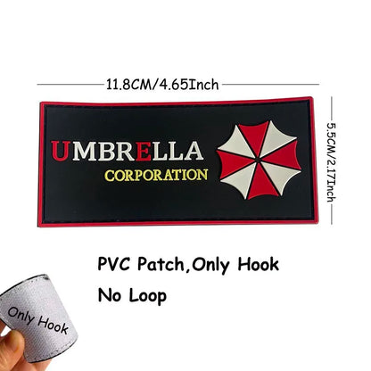 1PC,2PCS/ Umbrella Corporation PVC Rubber Morale Emblem,Biohazard Insignia Applique Embroidered patches,Tactical Backpack Badges