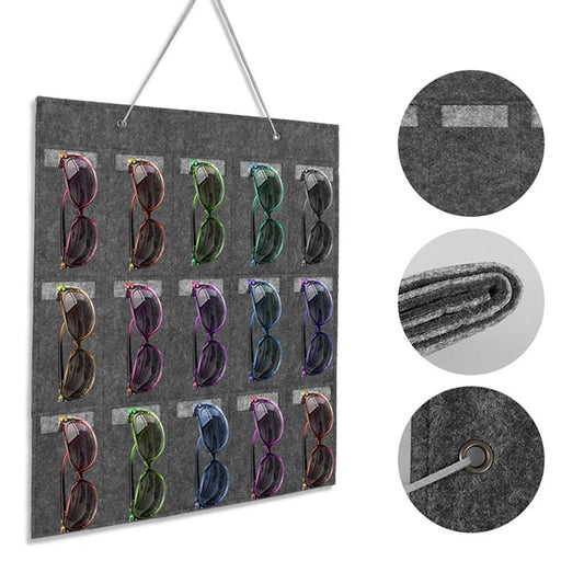 NEW Eyeglass Sunglasses Organizer Hanging Wall Glasses Holder Storage Display Pocket Mount Hanger On Wall High Quality