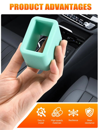 2Pcs Glow-in-the-Dark Seat Belt Buckle Holder, Silicone Rear Booster - Makes Receptacle Upright for Quick Access, Universal Fit