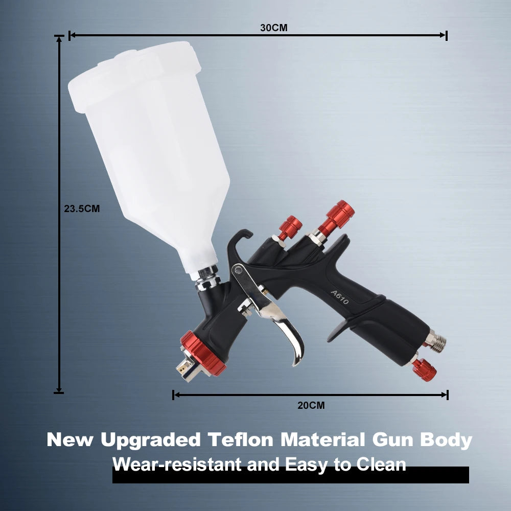 AEROPRO R500 LVLP Air Spray Gun A610 Paint Gun Automotive for House Painting, Car, Furniture, Varnish and Top Coat
