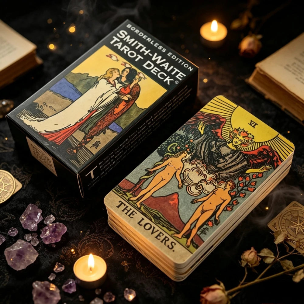 Classic Smith Waite Borderless Tarot Card, Retro Original Art Style, Board Game Mind Exploration Divination Card
