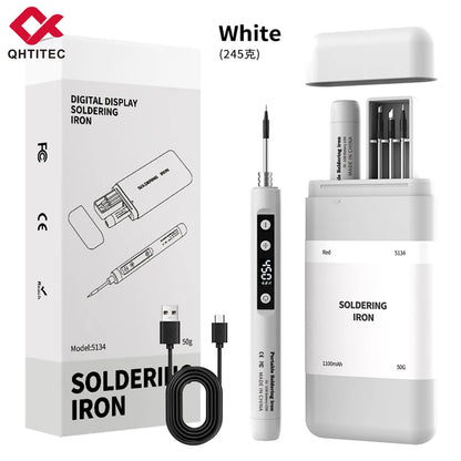 JCD Wireless Soldering Iron Portable 180-450 °C Adjustable Temperature built-in battery with 3Tip Soldering Tool Kit USB-5134