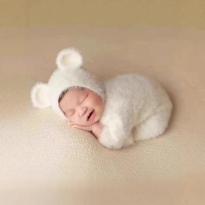 0-1 Month Baby Bear Outfit Newborn Photography Props Jumpers Baby Photo Shoot Clothing
