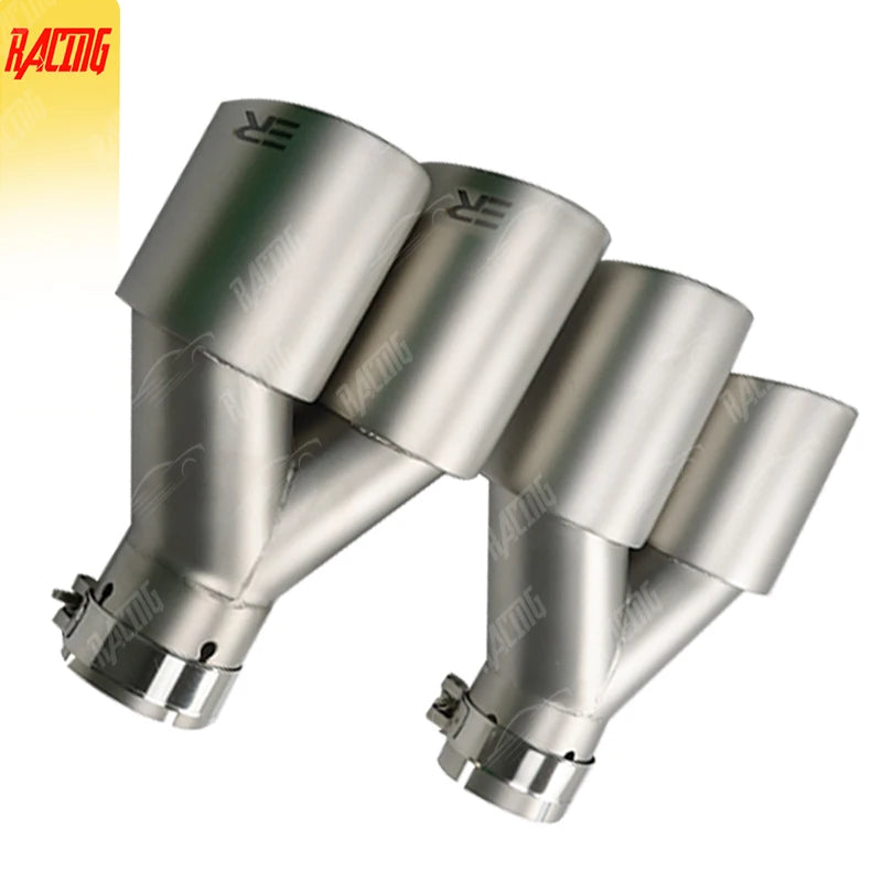 Double Outlet Exhaust Tips Frosted Stainless Steel Car Muffler System Universal Suitable 51mm 60mm 63mm for GTI MK7 Golf7 Nozzle