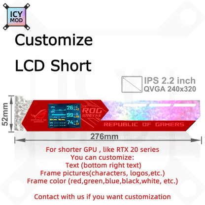 LCD GPU Bracket RGB VGA Support 2.2 Inch Display Temperature Detection ROG Graphics Cards Stand Video Card Holder AURA SYNC MOD