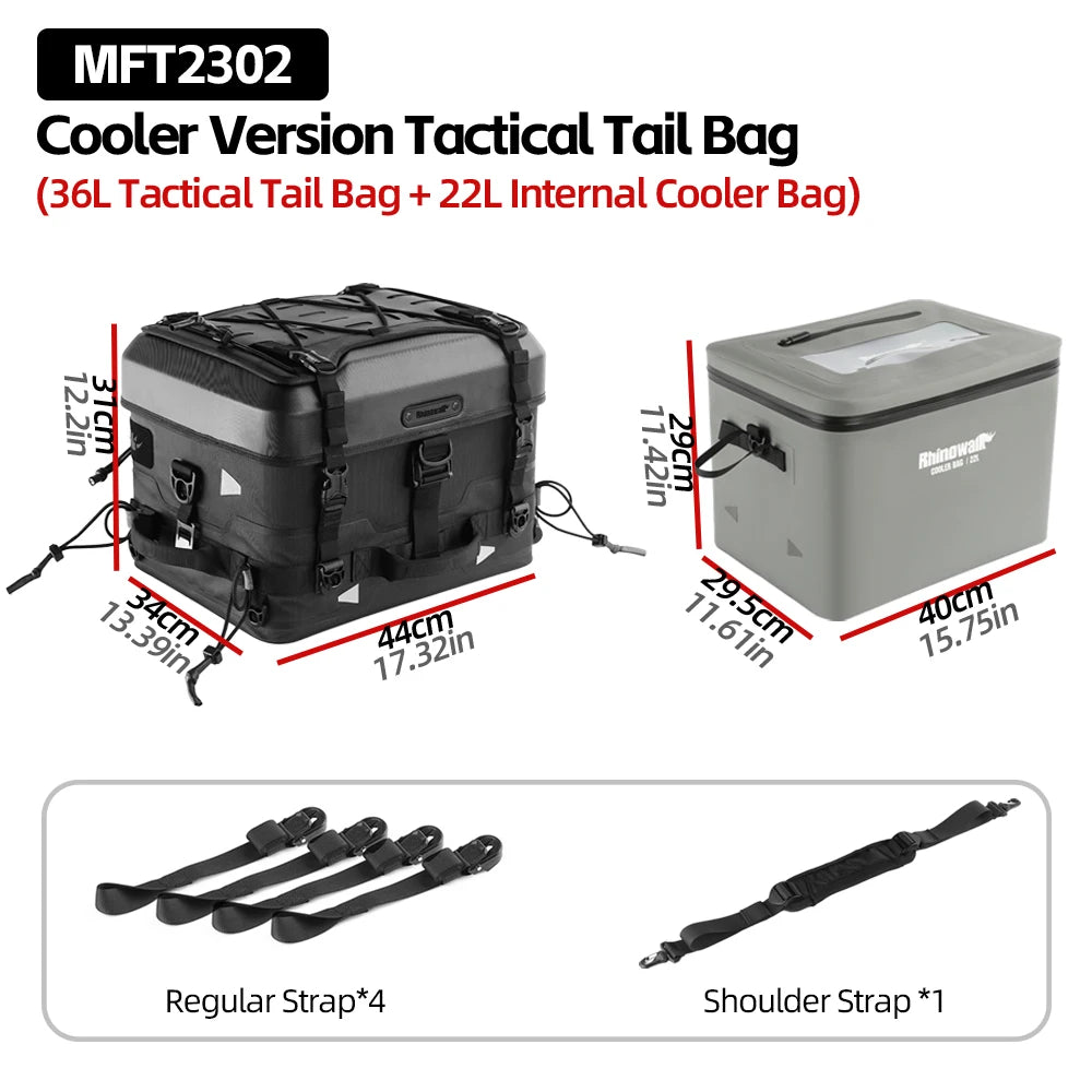 Rhinowalk Motorcycle Tail Dry Bag Waterproof Motor Rear Seat Bag Camera Or Cooler Bag Motorcycle Hard Case Luggage Helmet Bag