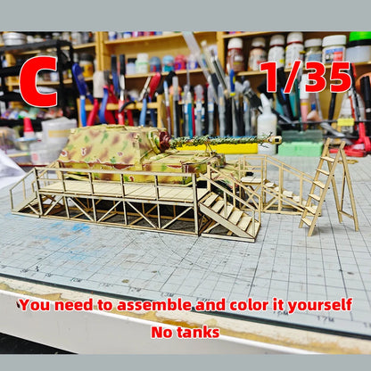 Assembly Architectural Model Miniature Tank Factory Repair Ladder Maintenance Ladder Scaffolding Diorama Scale Model Kit 1/35