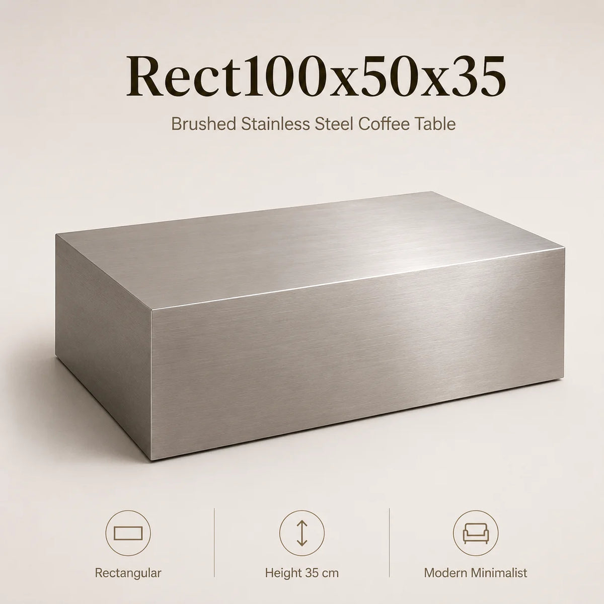 Modern Stainless Steel Coffee Table Square Rectangular Minimalist Center Tea Table for Living Room Apartment Hotel Furniture