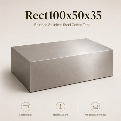 Modern Stainless Steel Coffee Table Square Rectangular Minimalist Center Tea Table for Living Room Apartment Hotel Furniture