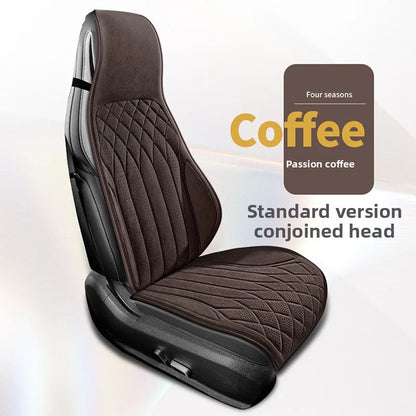 Car Suede Seat Protection Universal Car Seat Cover All Season Breathable Perforated Suede SUV Sedan Seat Cover Latex Cushion